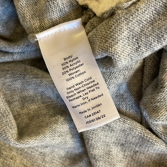 Talbots Gray EYELET HEM MOCKNECK PULLOVER SWEATER IN GRAY SIZE 2X P NWT - Picture 5 of 10